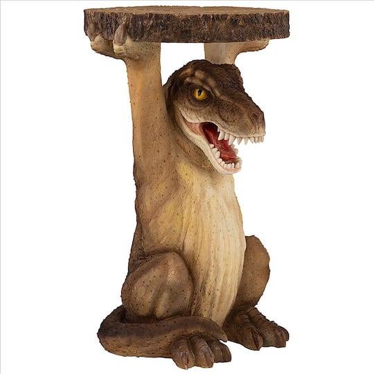 Design Toscano 20&#x22; Tyrant T-Rex Sculptural Dinosaur Side Table